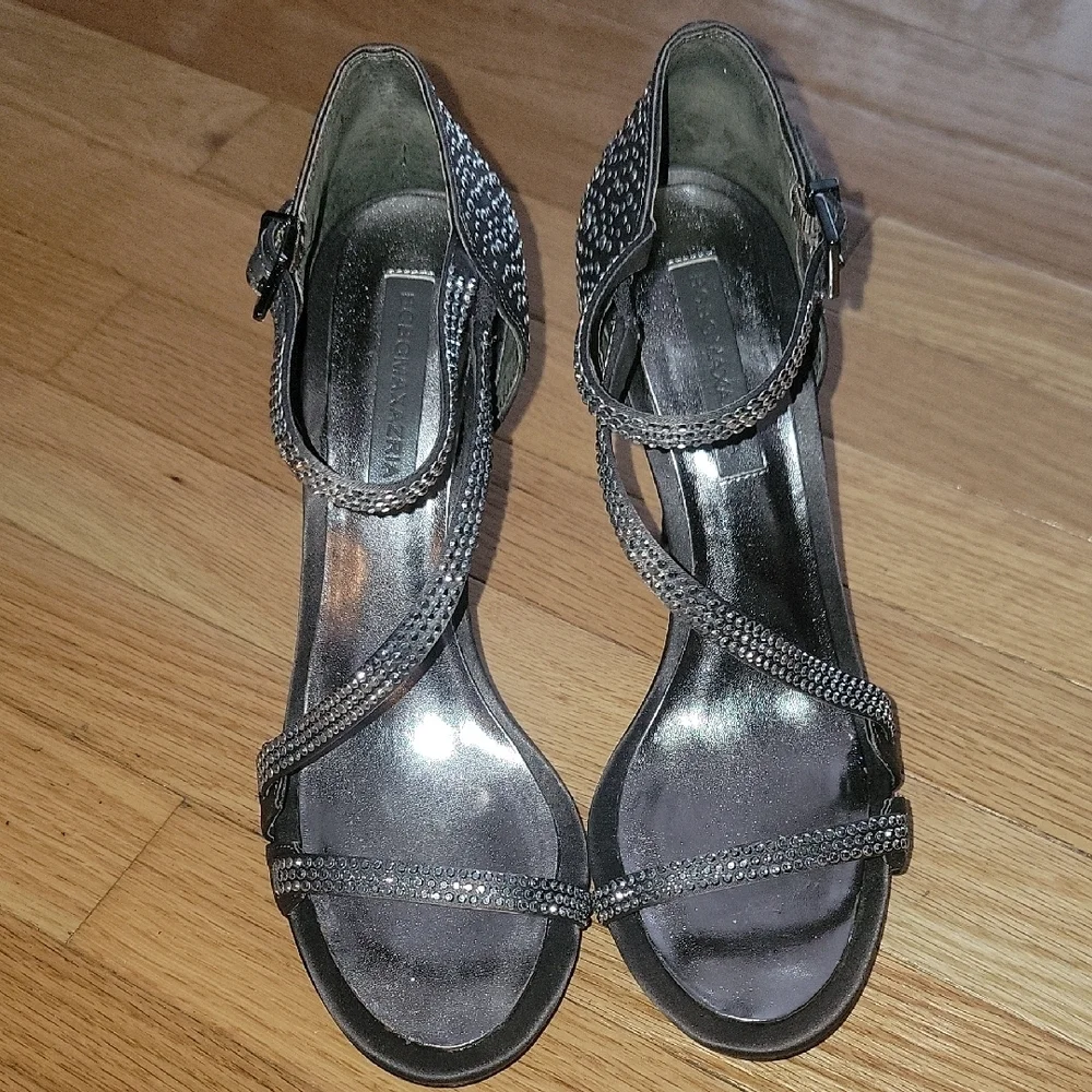 BCBGMaxAzria Black Stiletto Heels with Strappy Design - Picture 2 of 5